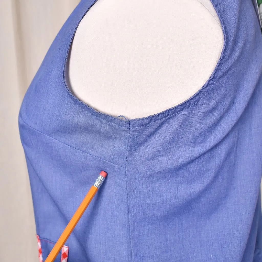 1960s Vintage Chambray House Coat