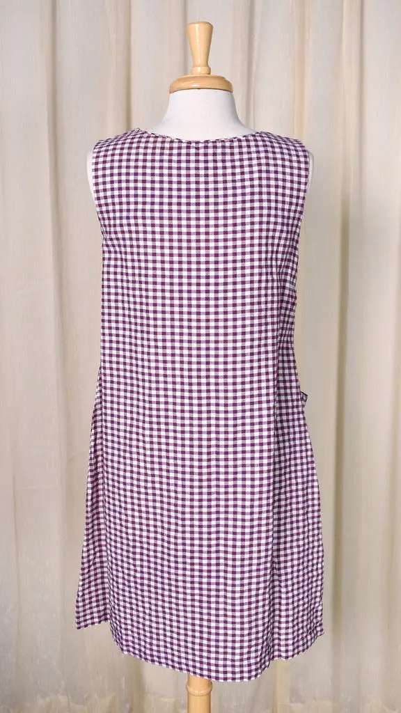 1960s Vintage Purple Gingham House Coat
