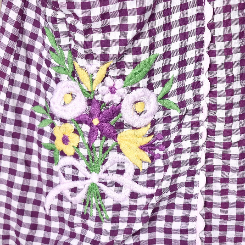 1960s Vintage Purple Gingham House Coat