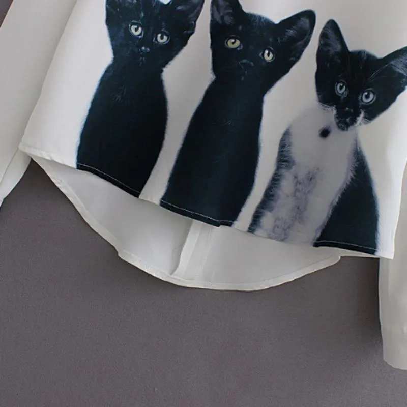 3 Cats Long Sleeve Top