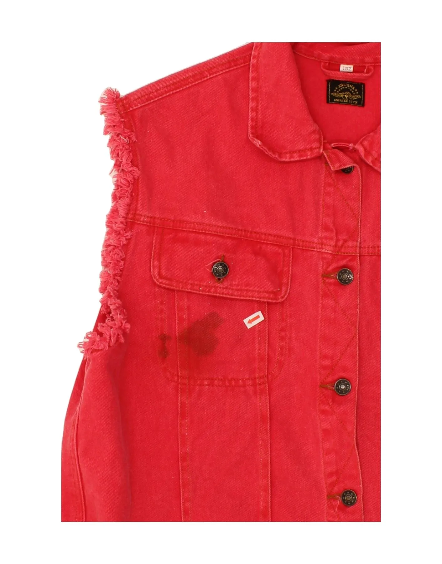 ARIZONA Womens Denim Gilet UK 16 Large Red Cotton