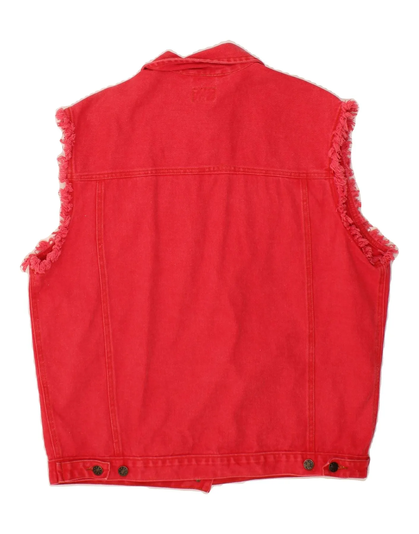 ARIZONA Womens Denim Gilet UK 16 Large Red Cotton