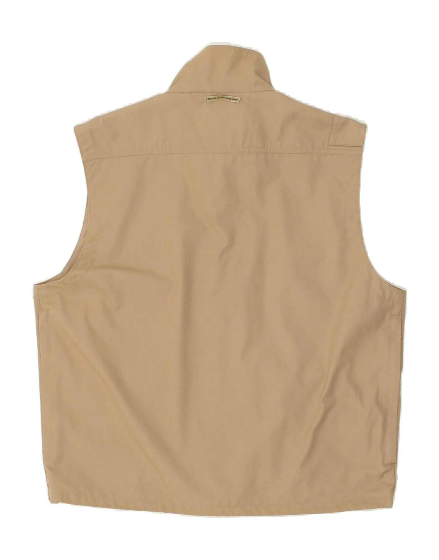 BAILO Mens Loose Fit Utility Gilet UK 36 Small Beige Cotton