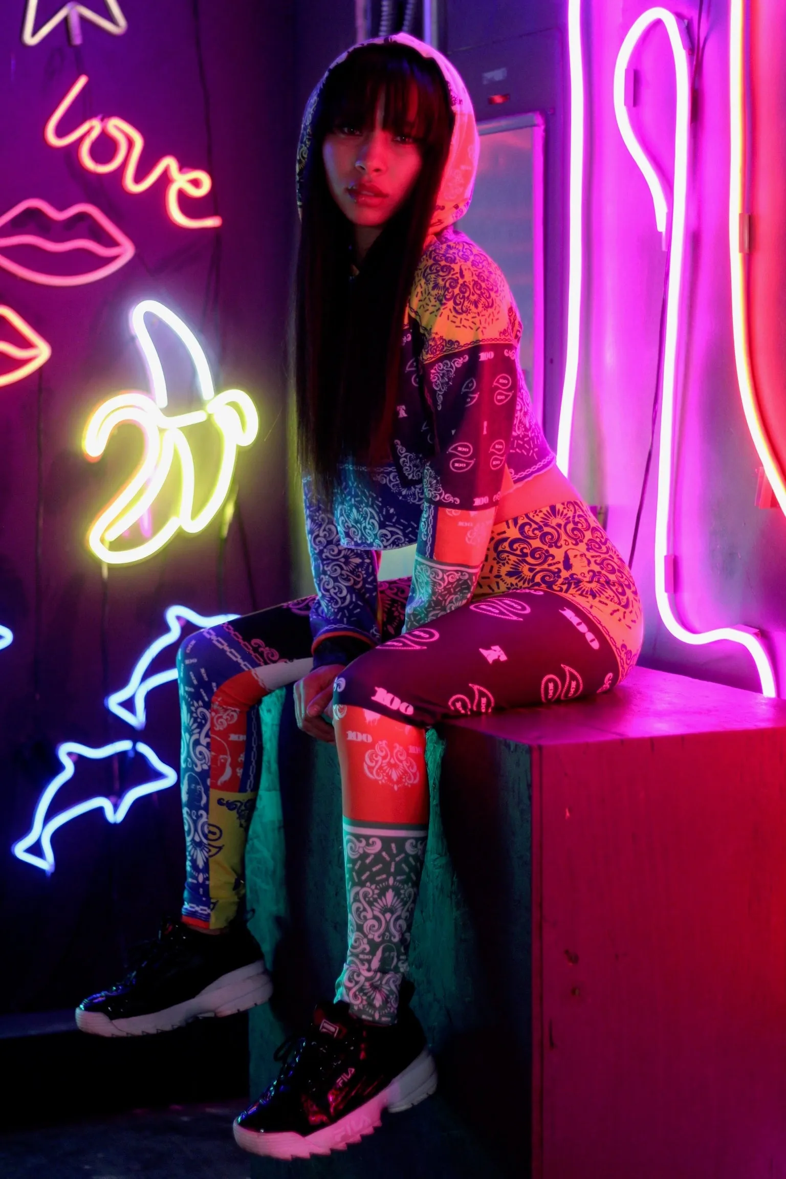 Bandana Crop Hoodie
