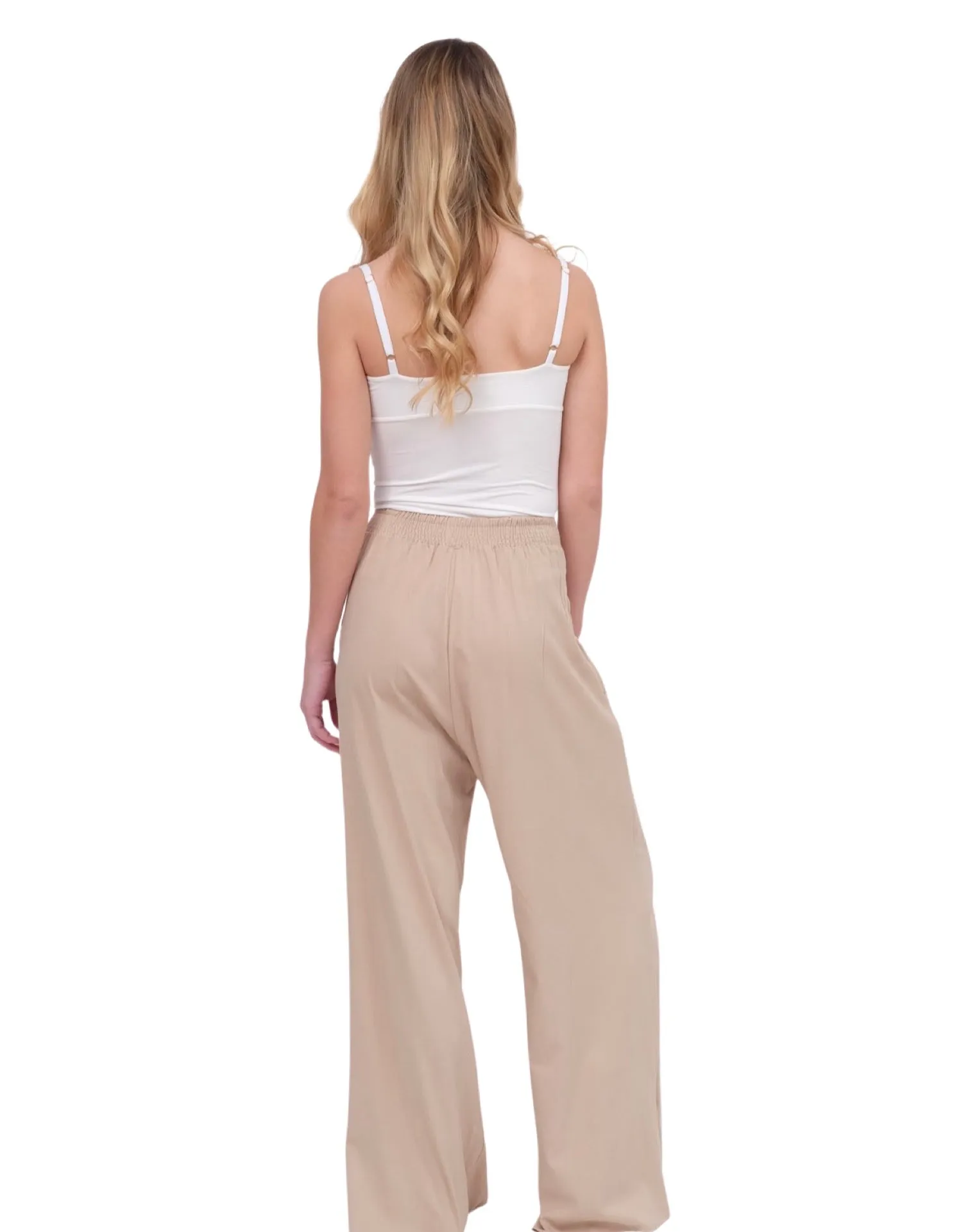 Beige Elka Wide Leg Pant