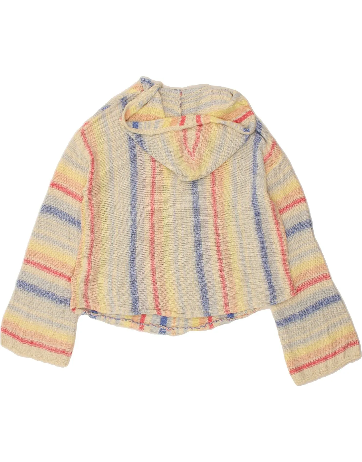 BILLABONG Womens Crop Jumper Sweater UK 14 Medium Multicoloured Striped
