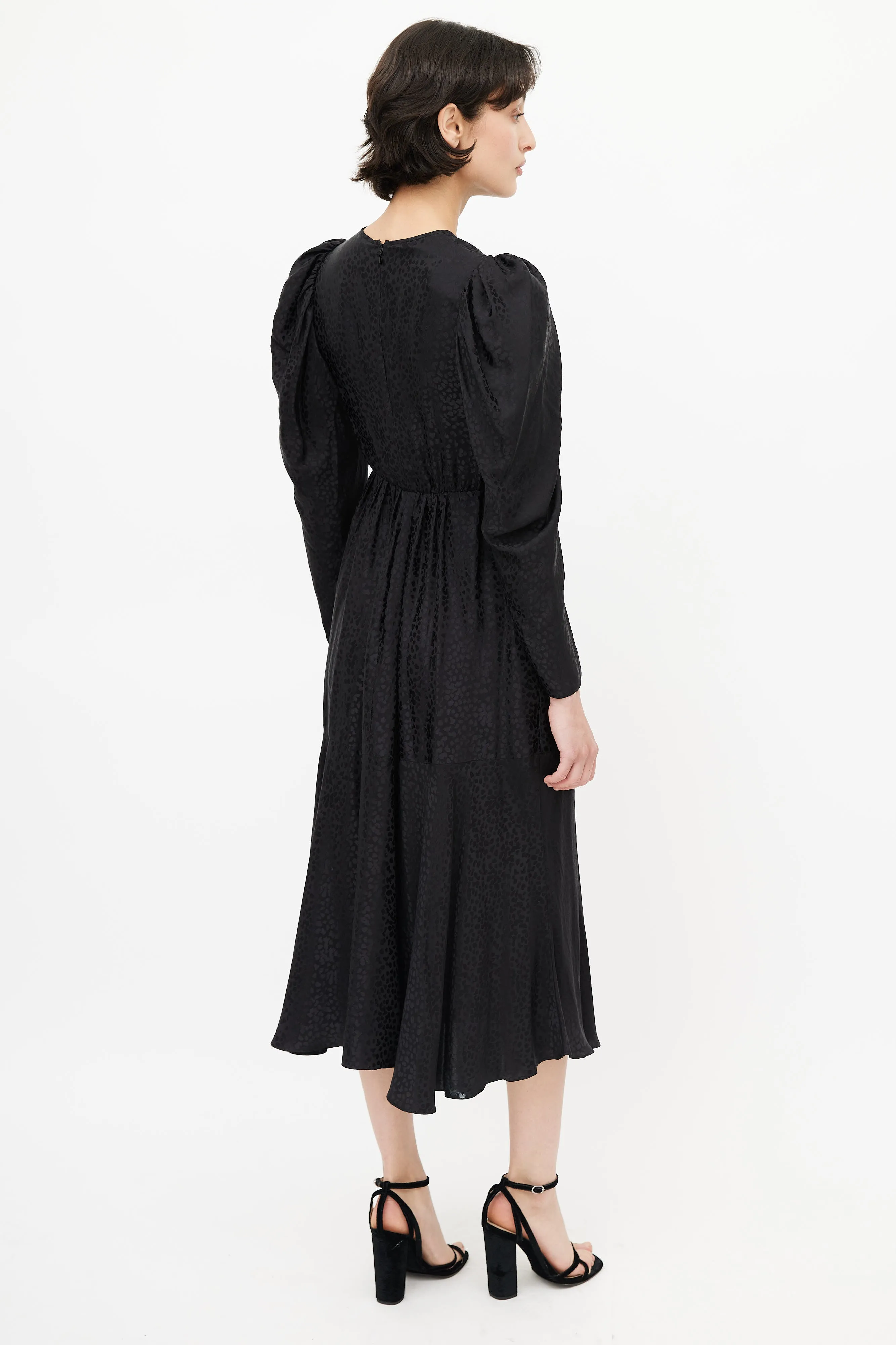 Black Print Jacquard Dress