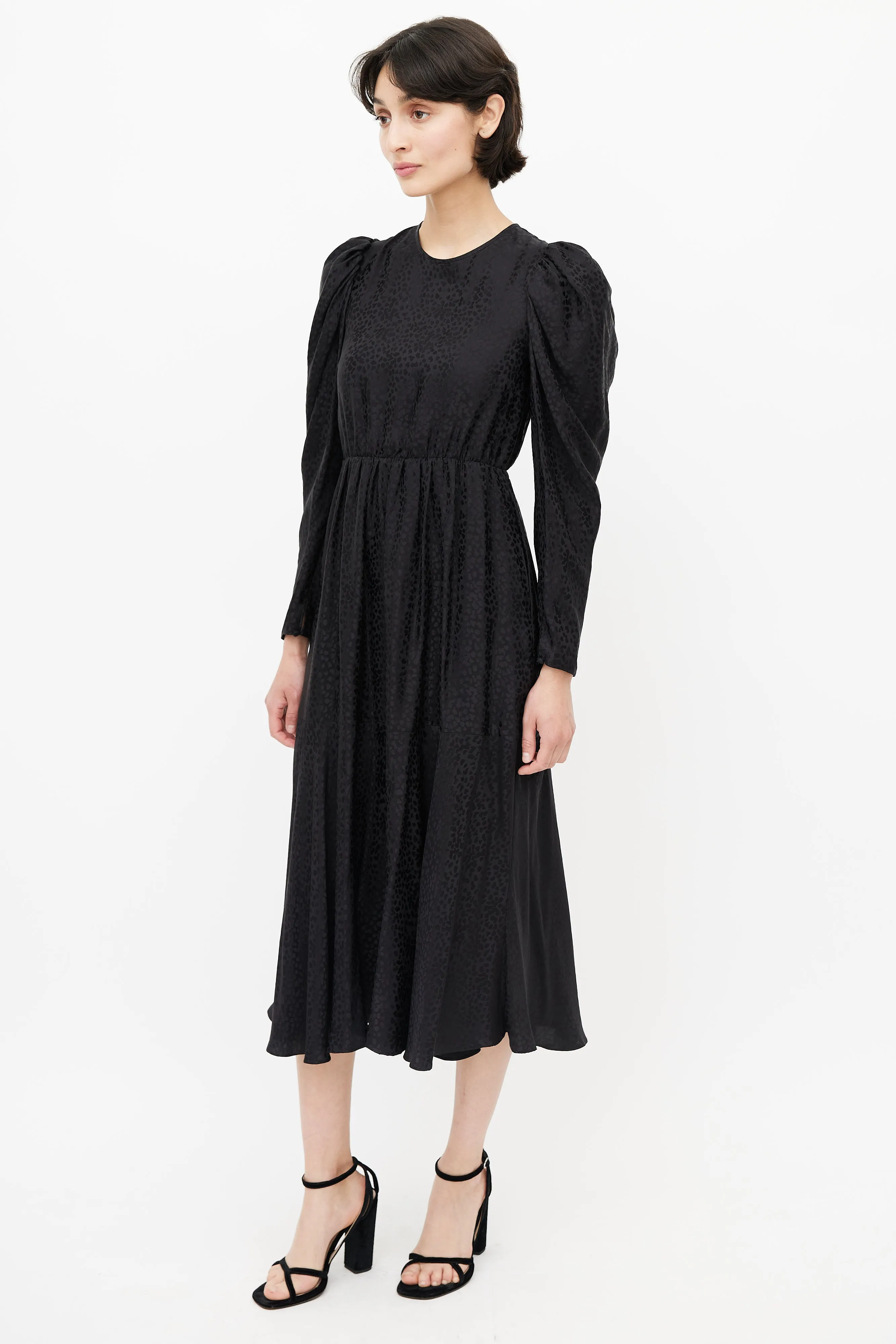 Black Print Jacquard Dress
