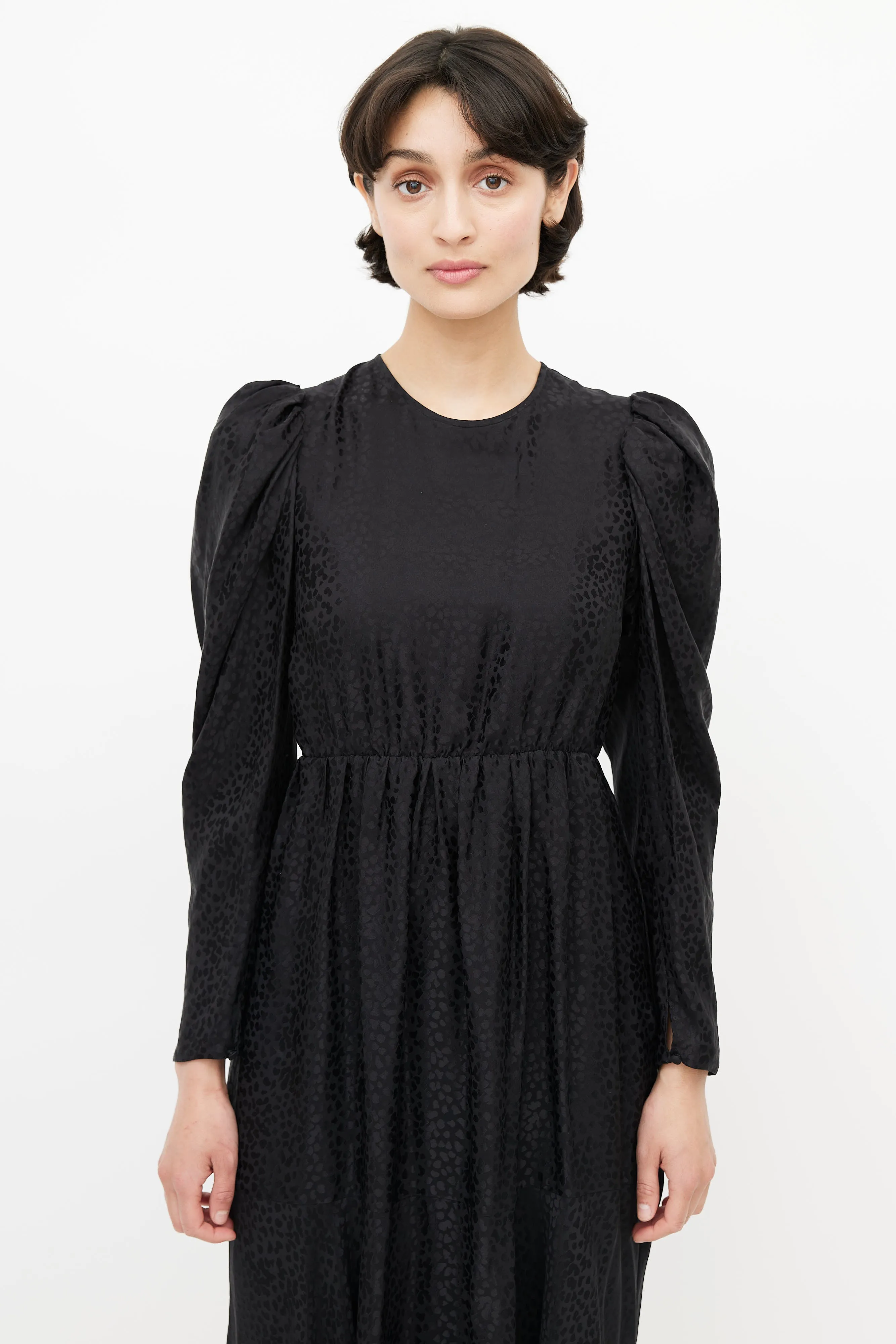 Black Print Jacquard Dress
