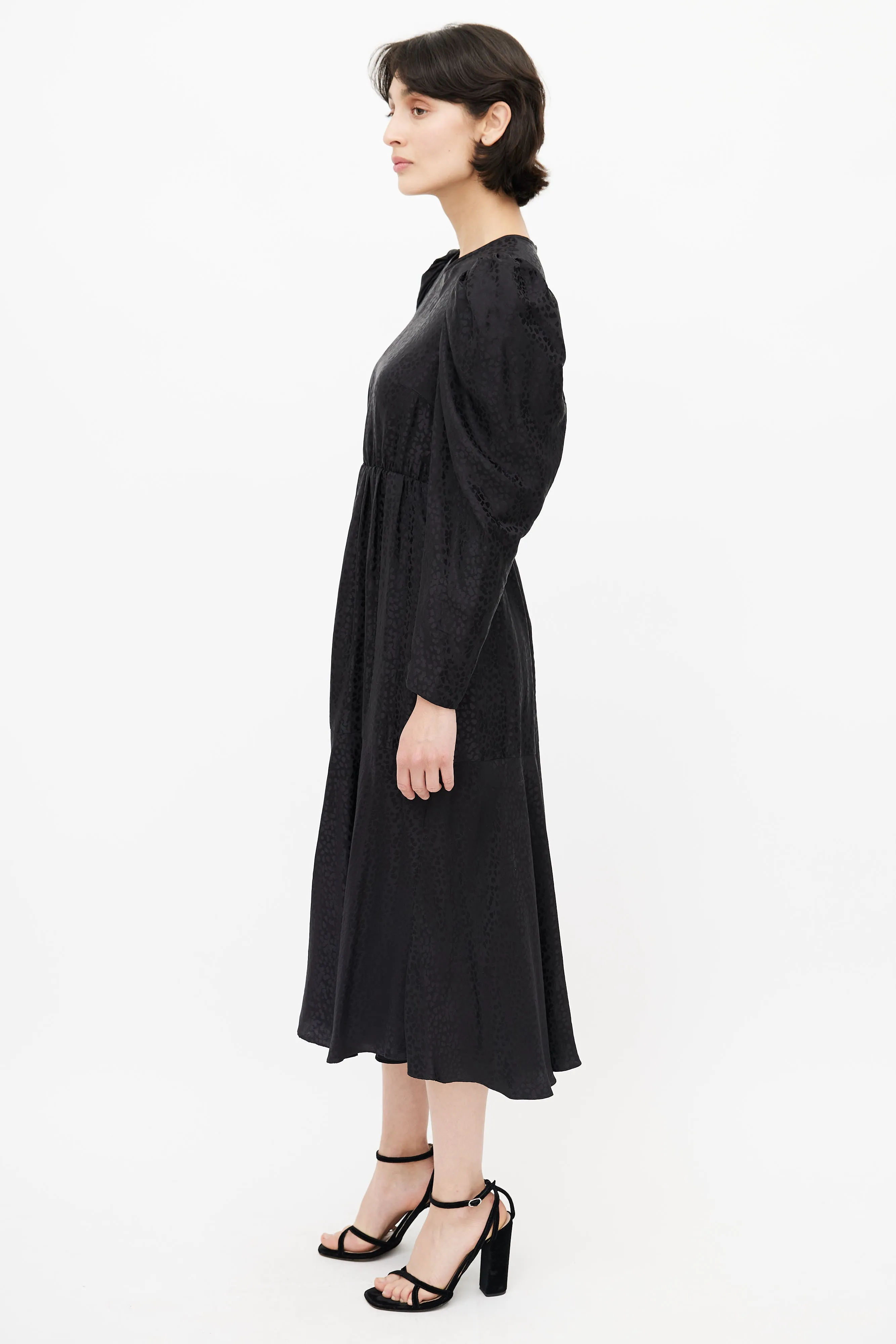 Black Print Jacquard Dress