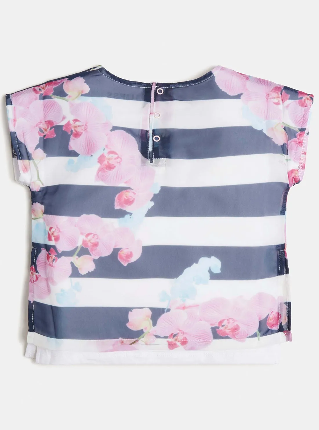 Blue Striped Chiffon T-Shirt (2-7)