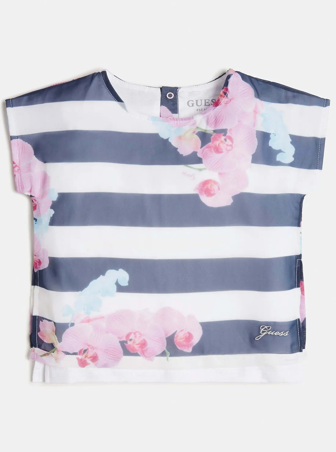 Blue Striped Chiffon T-Shirt (2-7)