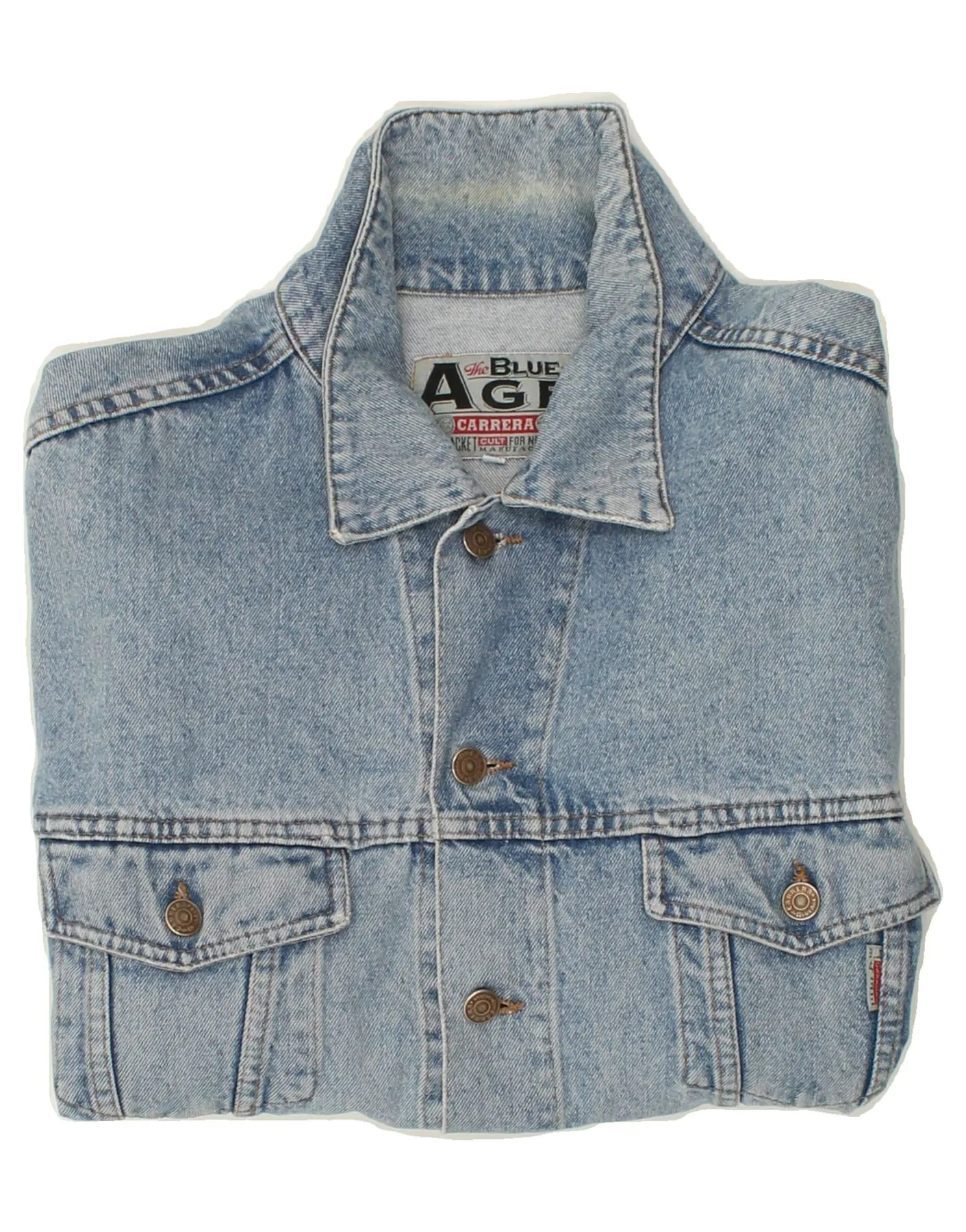 CARRERA Mens Denim Gilet UK 42 XL Blue Cotton