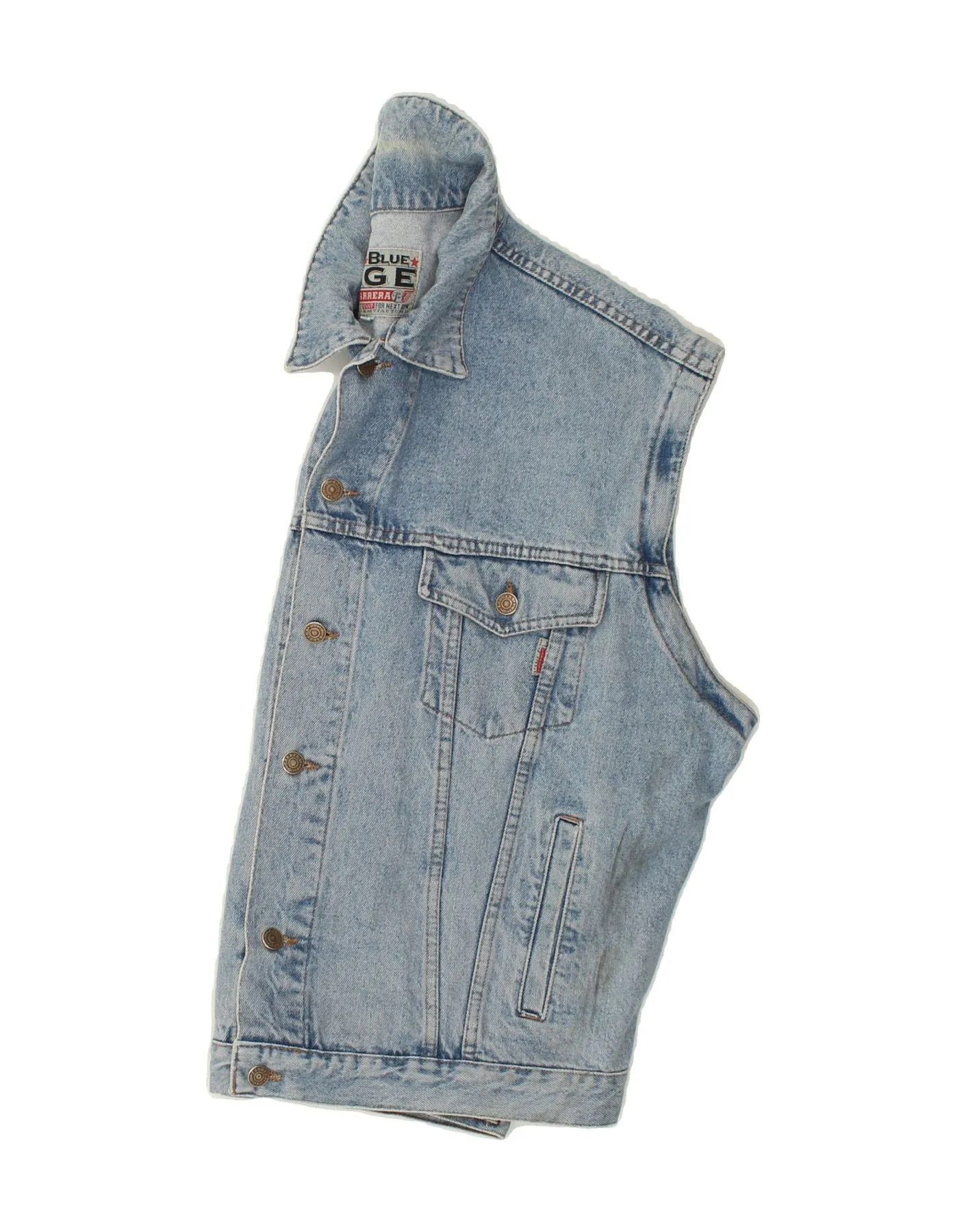 CARRERA Mens Denim Gilet UK 42 XL Blue Cotton