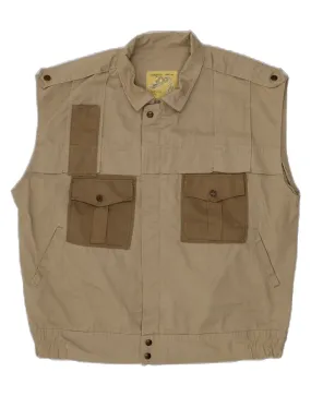 CARRERA Mens Utility Gilet UK 40 Large Beige Cotton