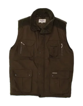CHAMPION Mens Utility Gilet UK 40 Large Khaki Cotton
