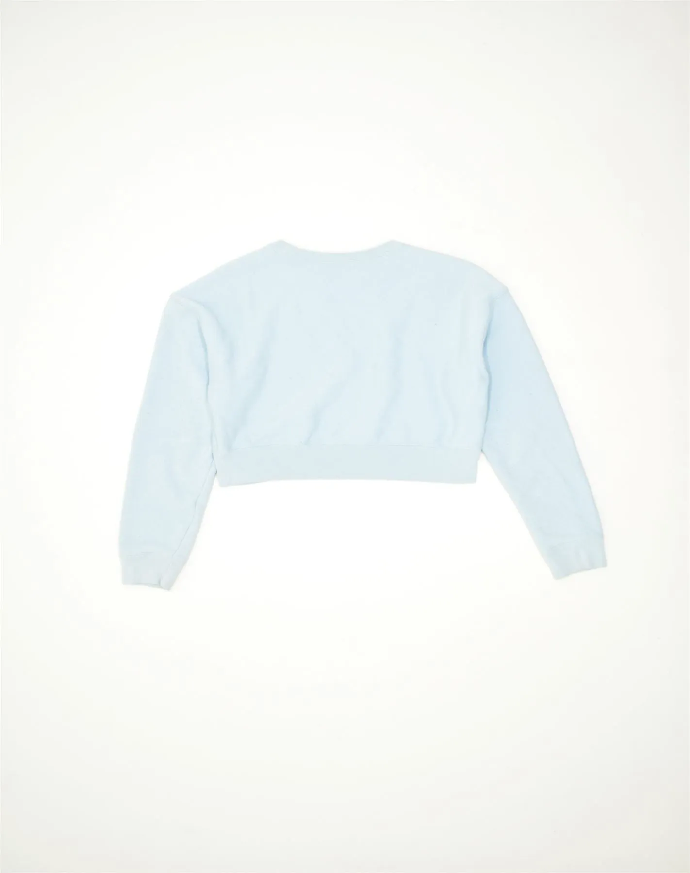 CHAMPION Womens Crop Sweatshirt Jumper UK 14 Medium Blue Cotton