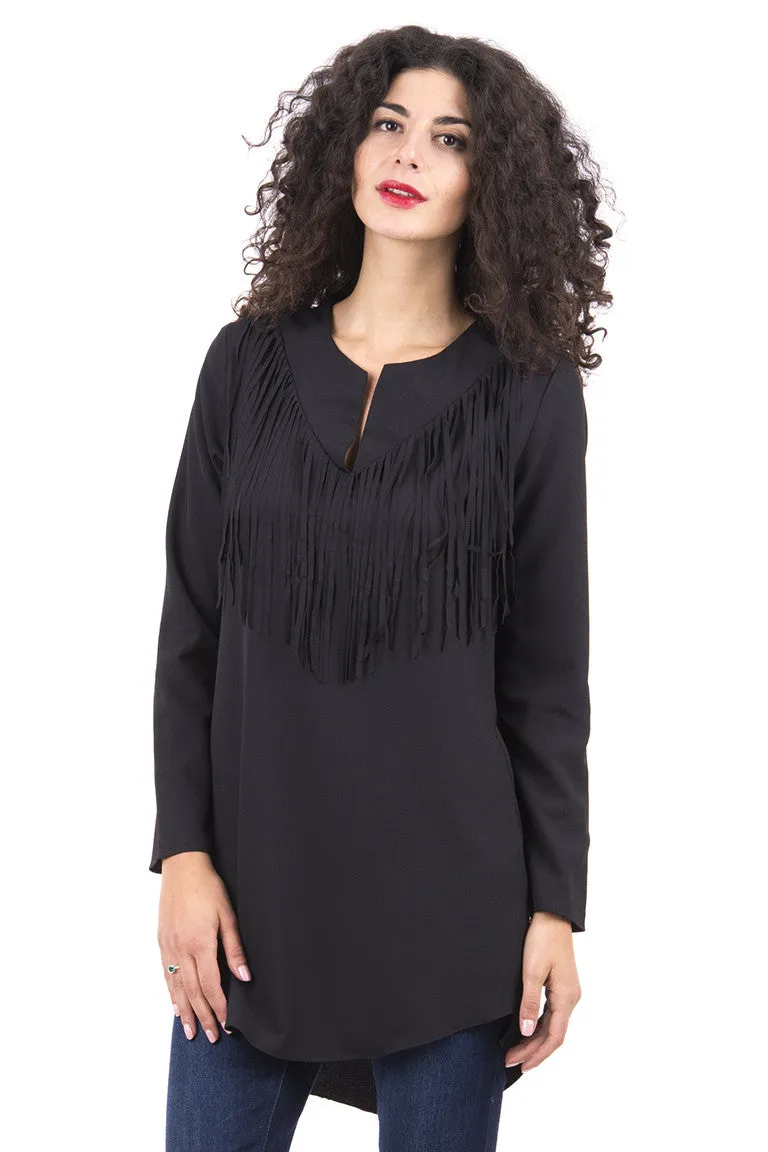 Chiffon Top With Tassel