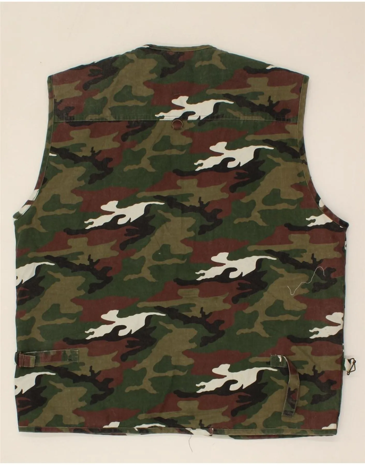 COLLECTION Mens Utility Gilet UK 44 2XL Khaki Camouflage Cotton