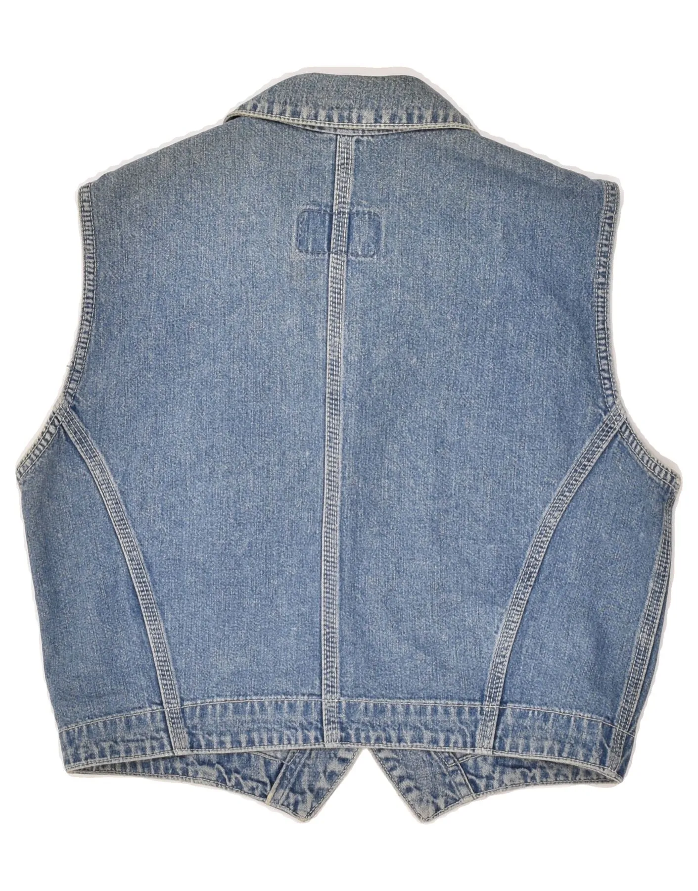 CROWN Womens Denim Gilet UK 14 Medium Blue Cotton