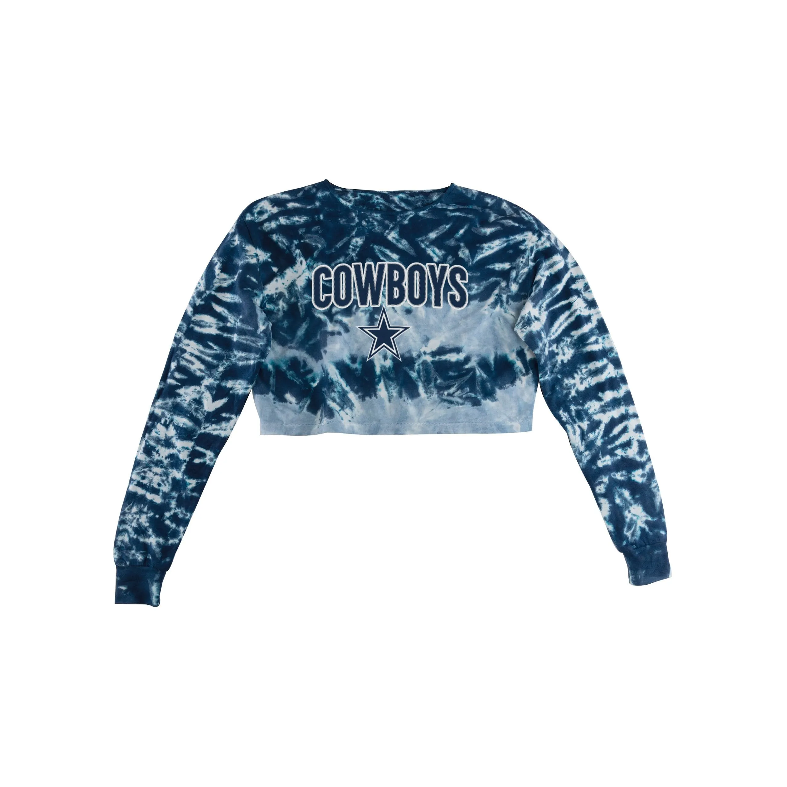 Dallas Cowboys NFL Womens Tie-Dye Rush Cropped Sweater