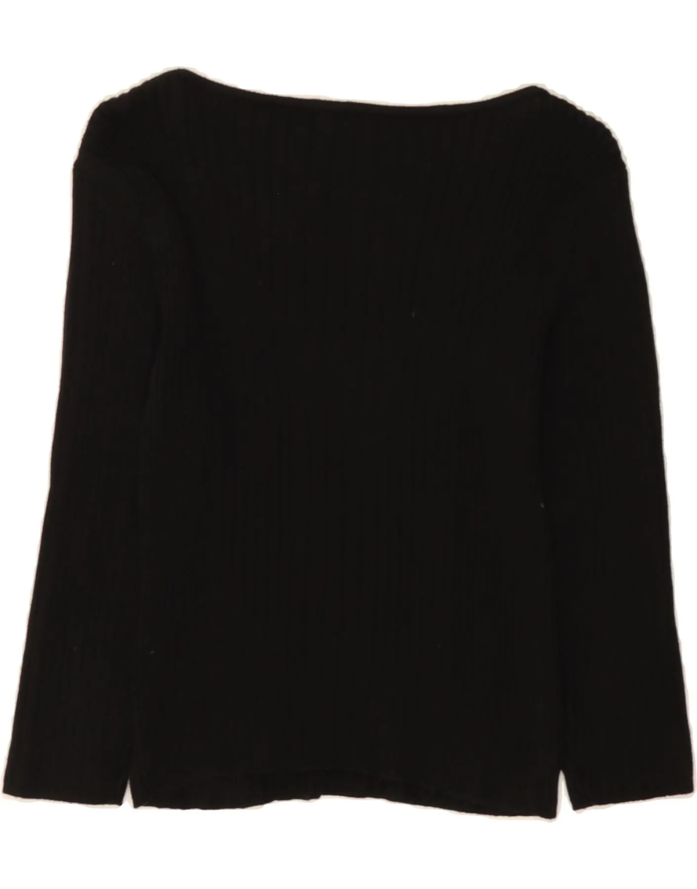 DKNY Womens Crop Boat Neck Jumper Sweater UK 10 Small Black Cotton