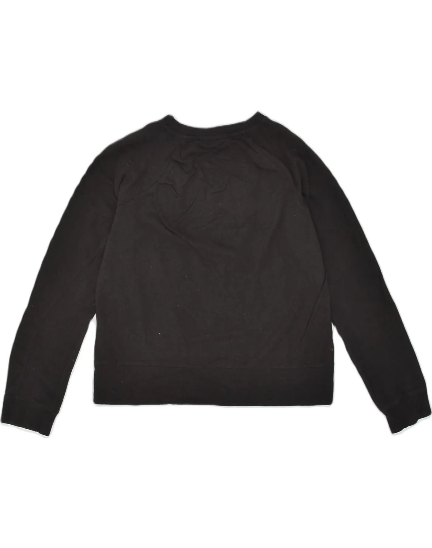 DKNY Womens Crop Graphic Sweatshirt Jumper UK 12 Medium Black Cotton