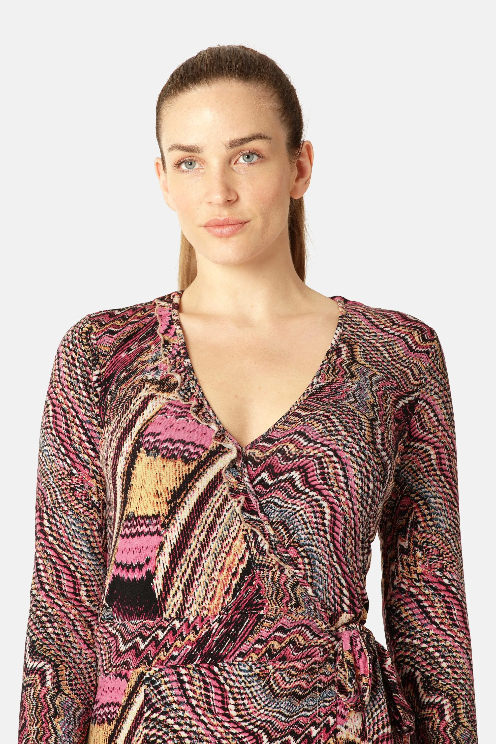 Elisa Seashell Wrap Dress - Rosy Pink