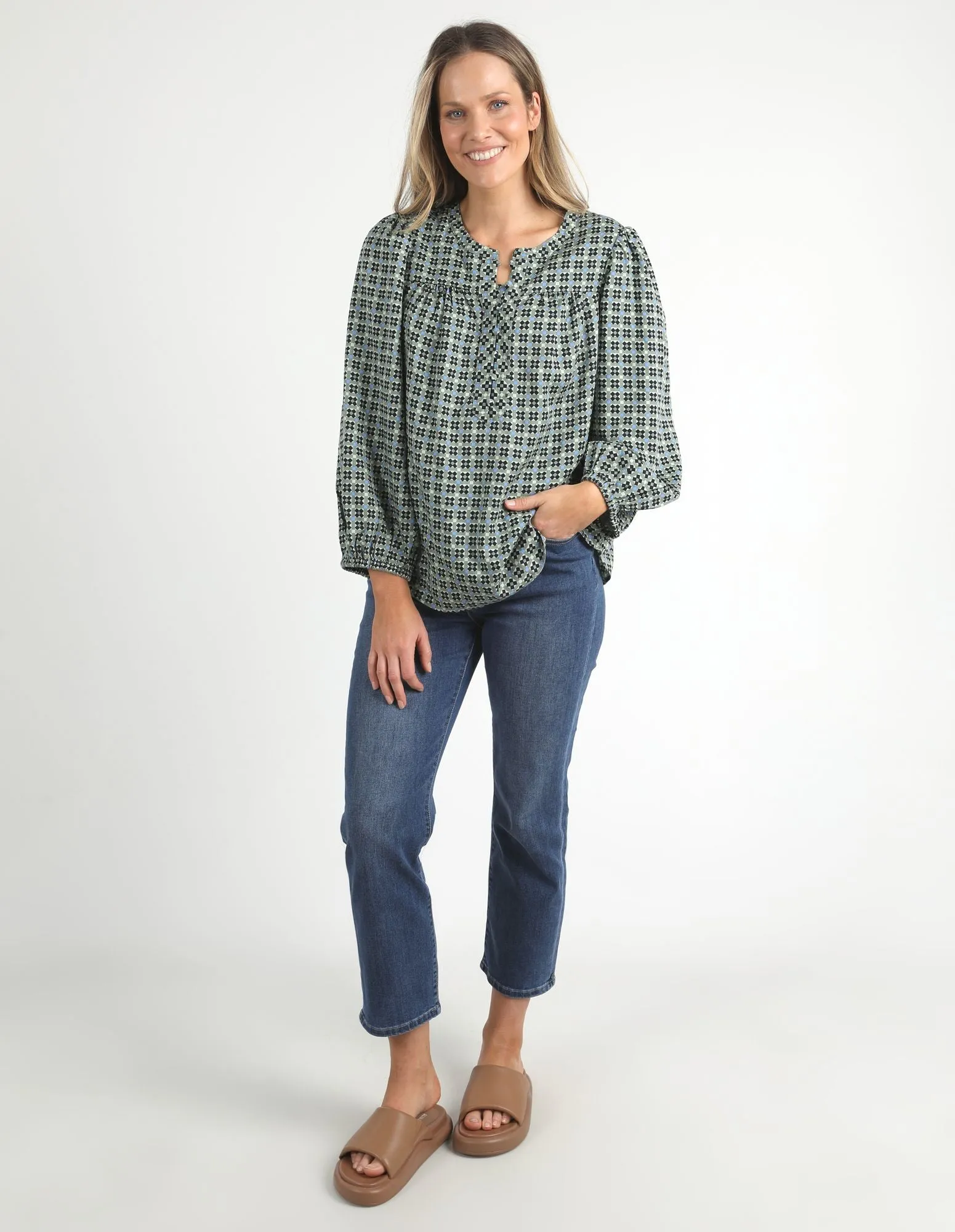 Elm - Tile Geo Print Blouse