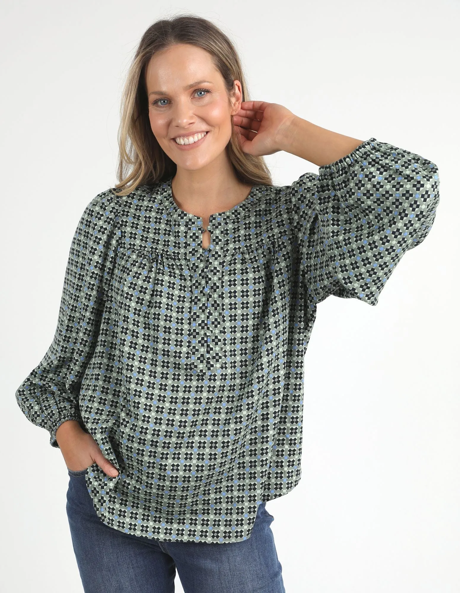 Elm - Tile Geo Print Blouse