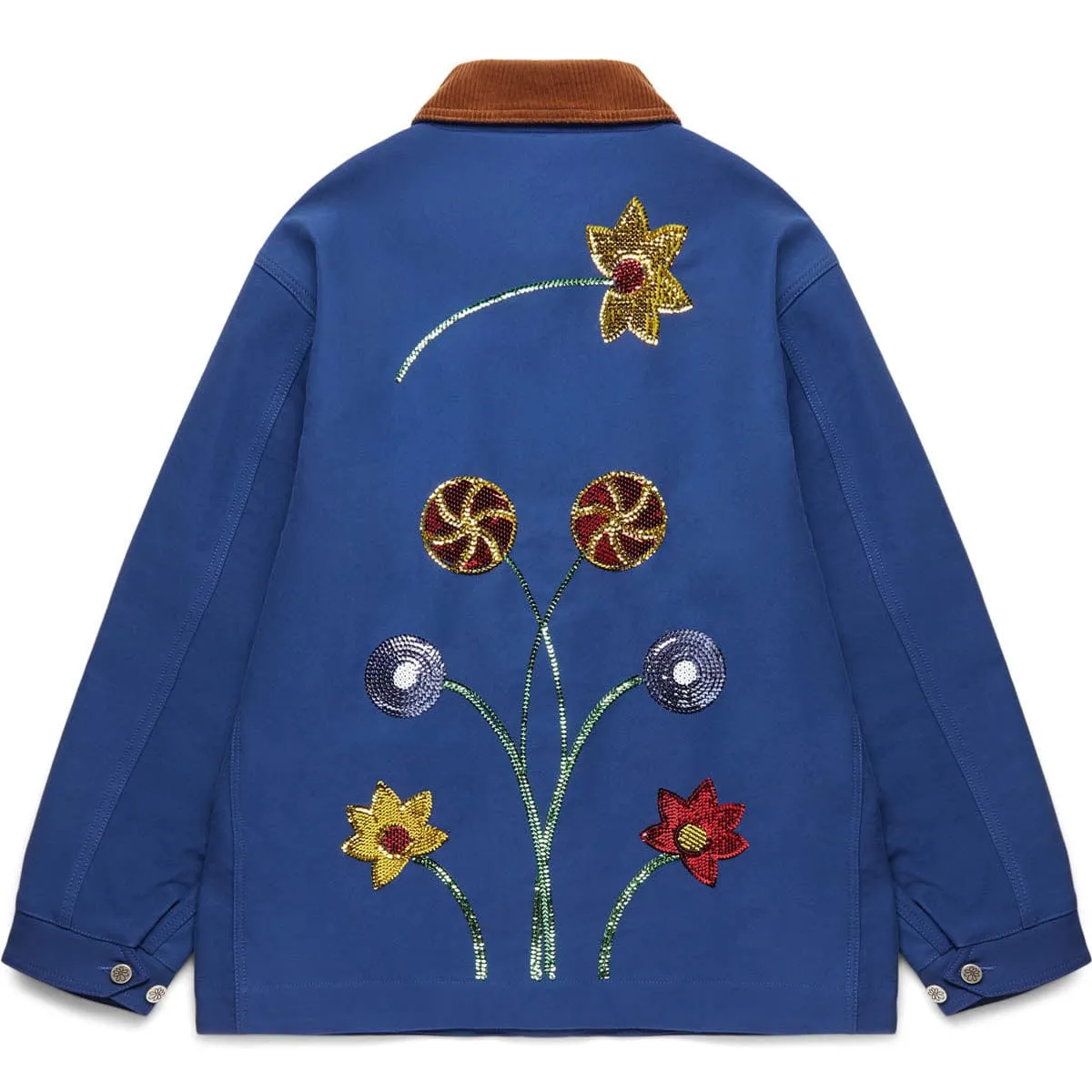 EMBROIDERED WORKWEAR DENIM CHORE COAT