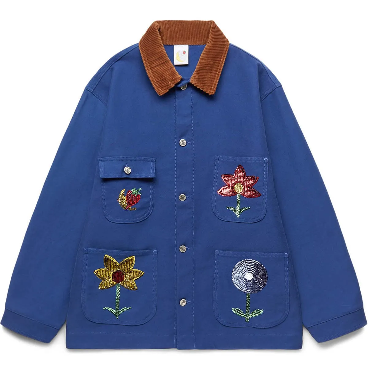 EMBROIDERED WORKWEAR DENIM CHORE COAT