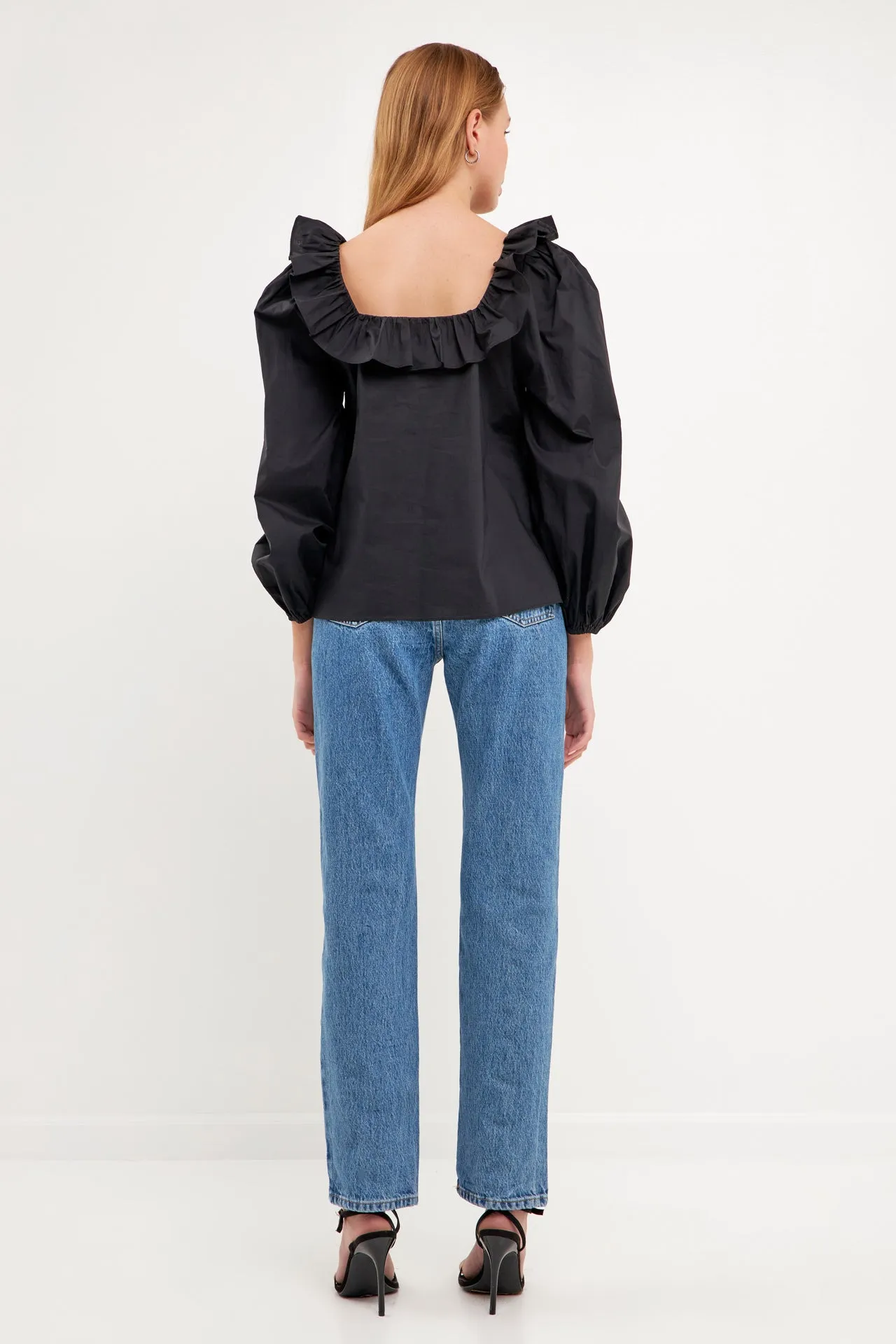 English Factory - Square Neck Long Sleeve Top