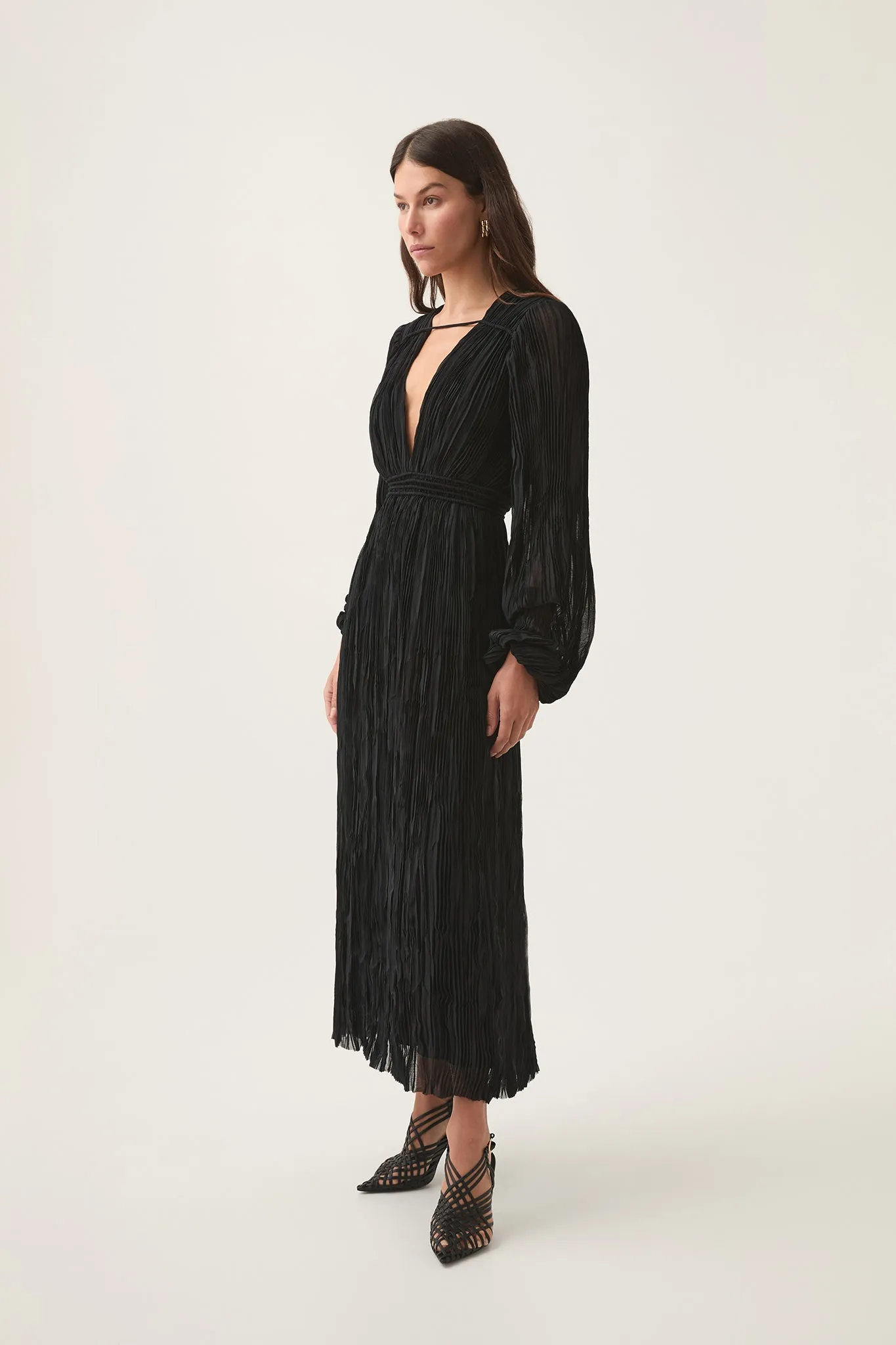 Genevieve Pleated Midi Dress
