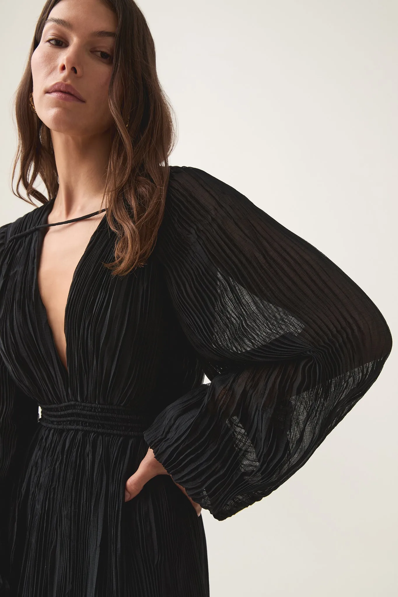 Genevieve Pleated Midi Dress