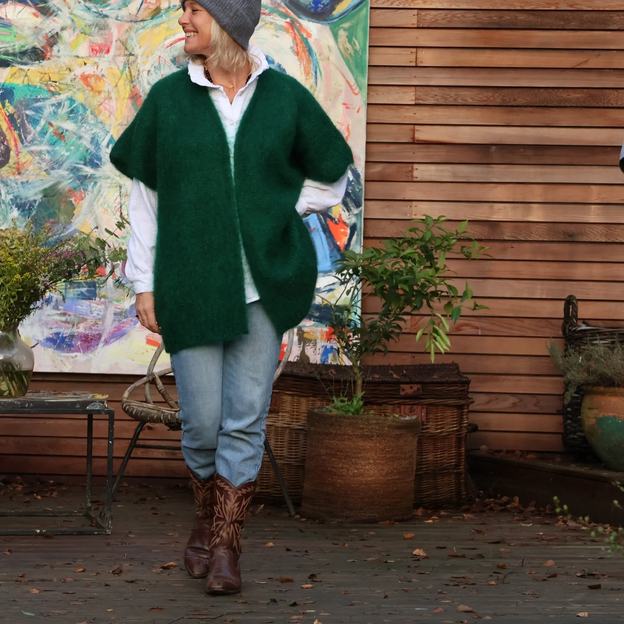 Gilet Naëlle vert émeraude