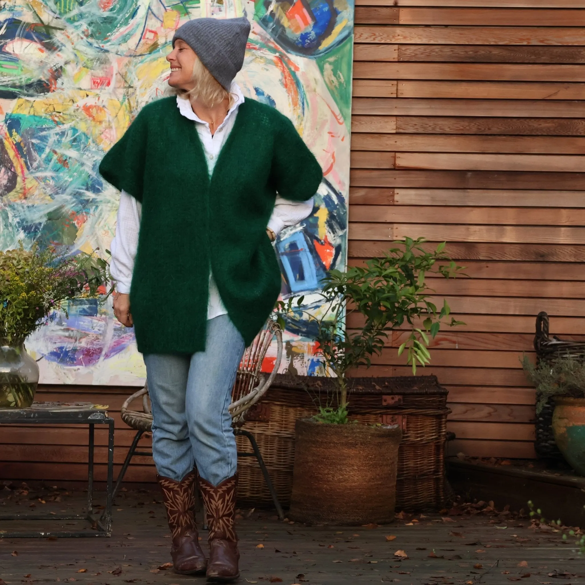 Gilet Naëlle vert émeraude