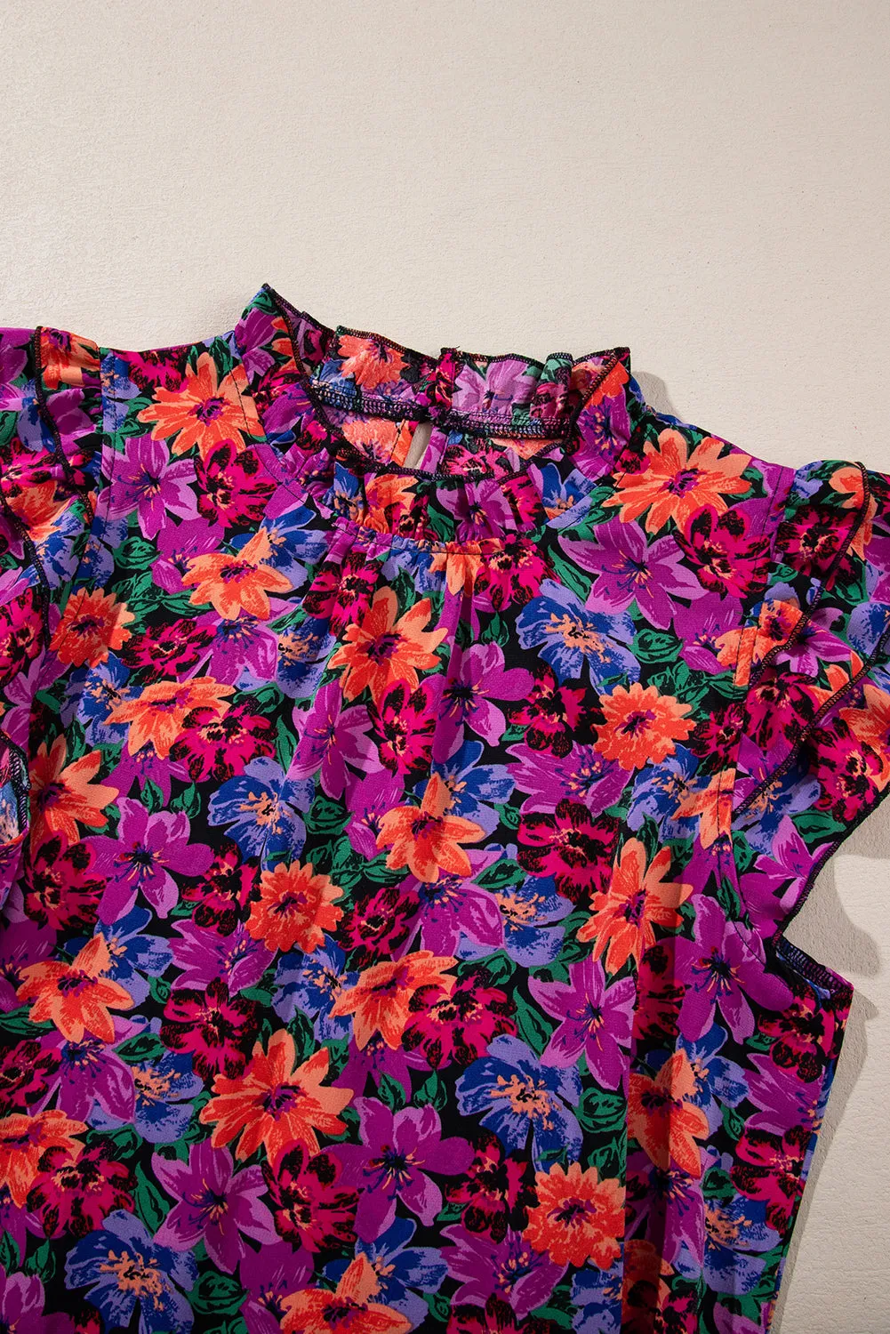 Gothic Outlaws Boho Floral Print Ruffle Sleeve Blouse 🌼 – Where Floral Meets Flirty & Fierce
