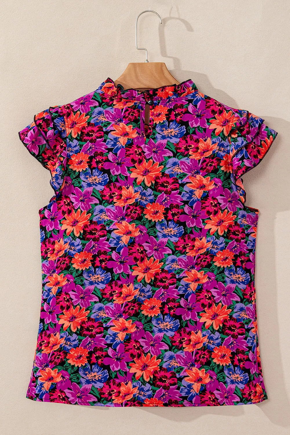 Gothic Outlaws Boho Floral Print Ruffle Sleeve Blouse 🌼 – Where Floral Meets Flirty & Fierce