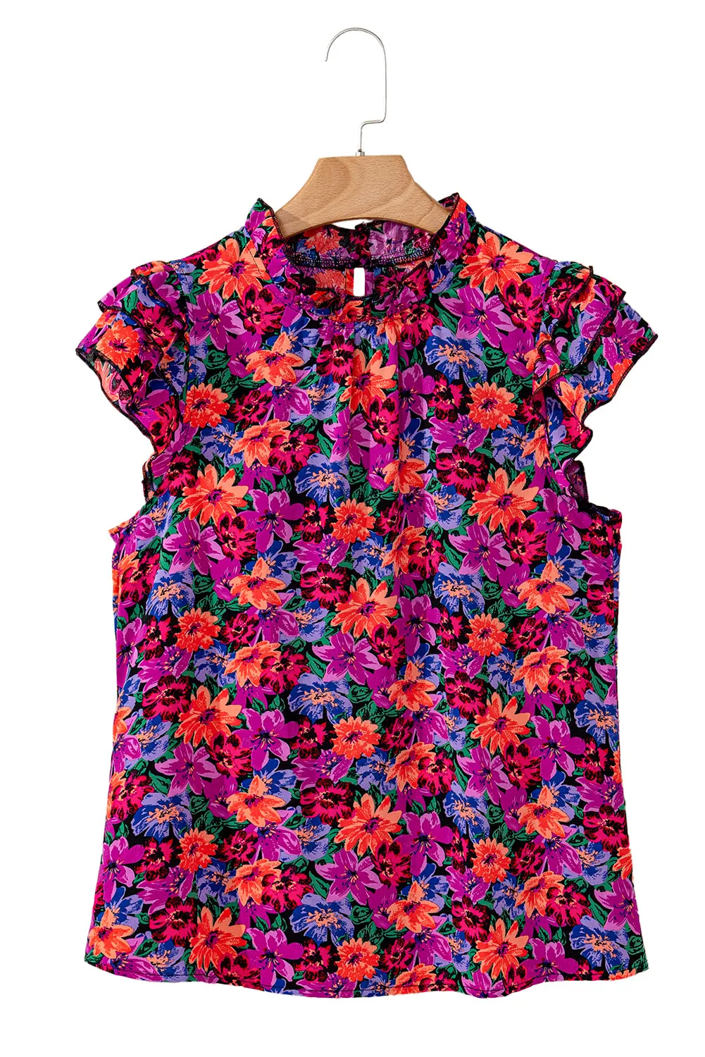 Gothic Outlaws Boho Floral Print Ruffle Sleeve Blouse 🌼 – Where Floral Meets Flirty & Fierce
