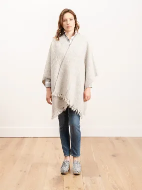 handwoven crop serape - natural grey