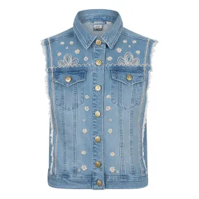 Indian Blue Jeans Denim Gilet Embroidery