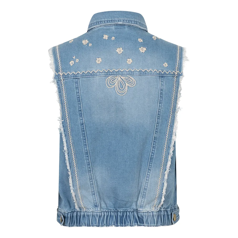 Indian Blue Jeans Denim Gilet Embroidery