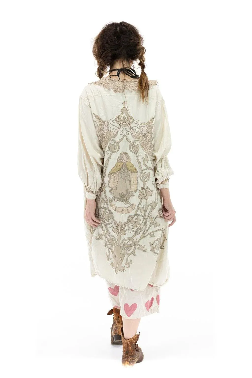 Jacket 504 - Leola Embroidered Smock Coat  - Moonlight