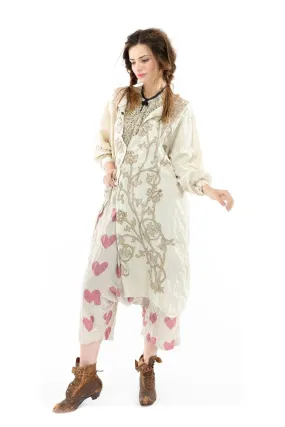 Jacket 504 - Leola Embroidered Smock Coat  - Moonlight