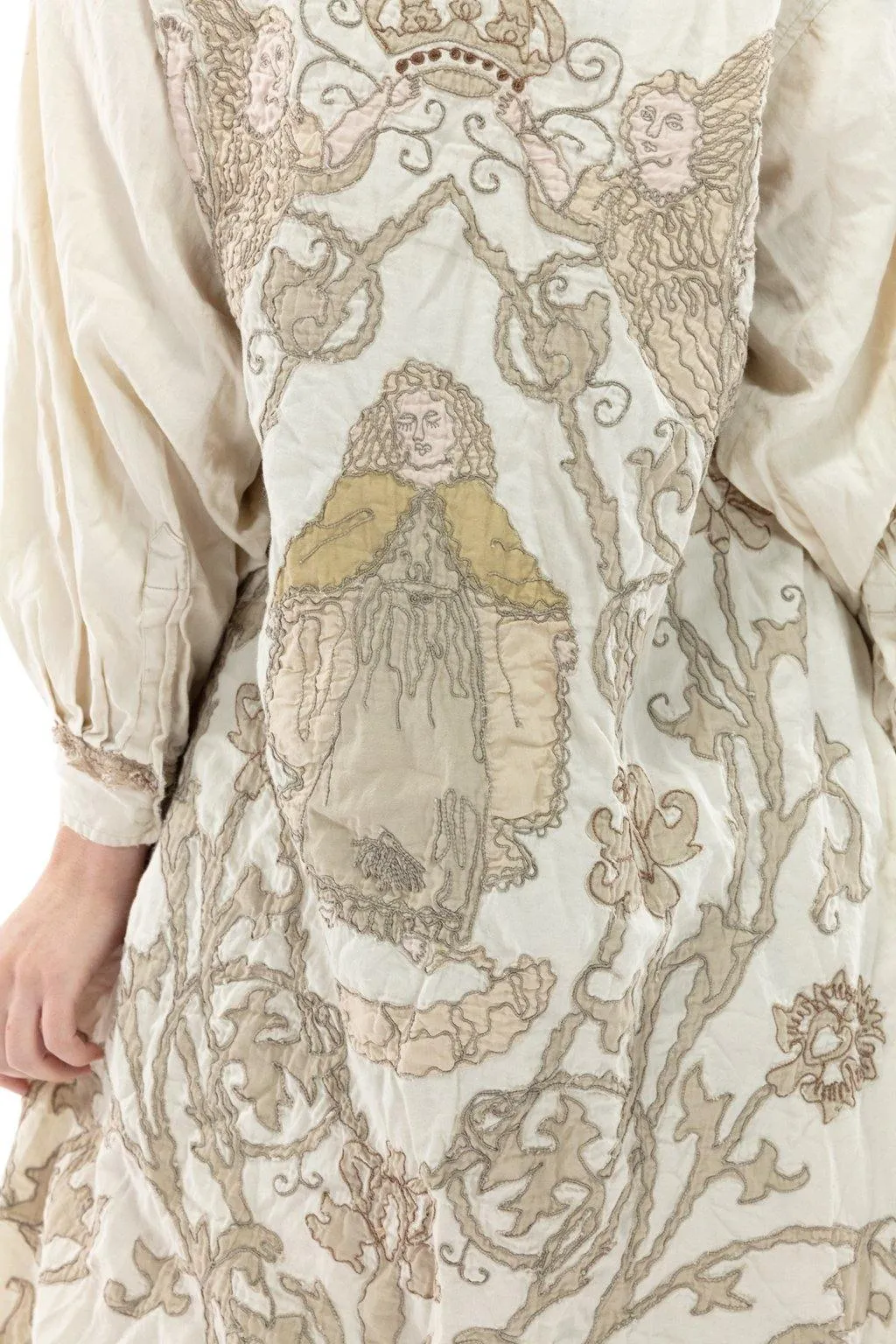 Jacket 504 - Leola Embroidered Smock Coat  - Moonlight