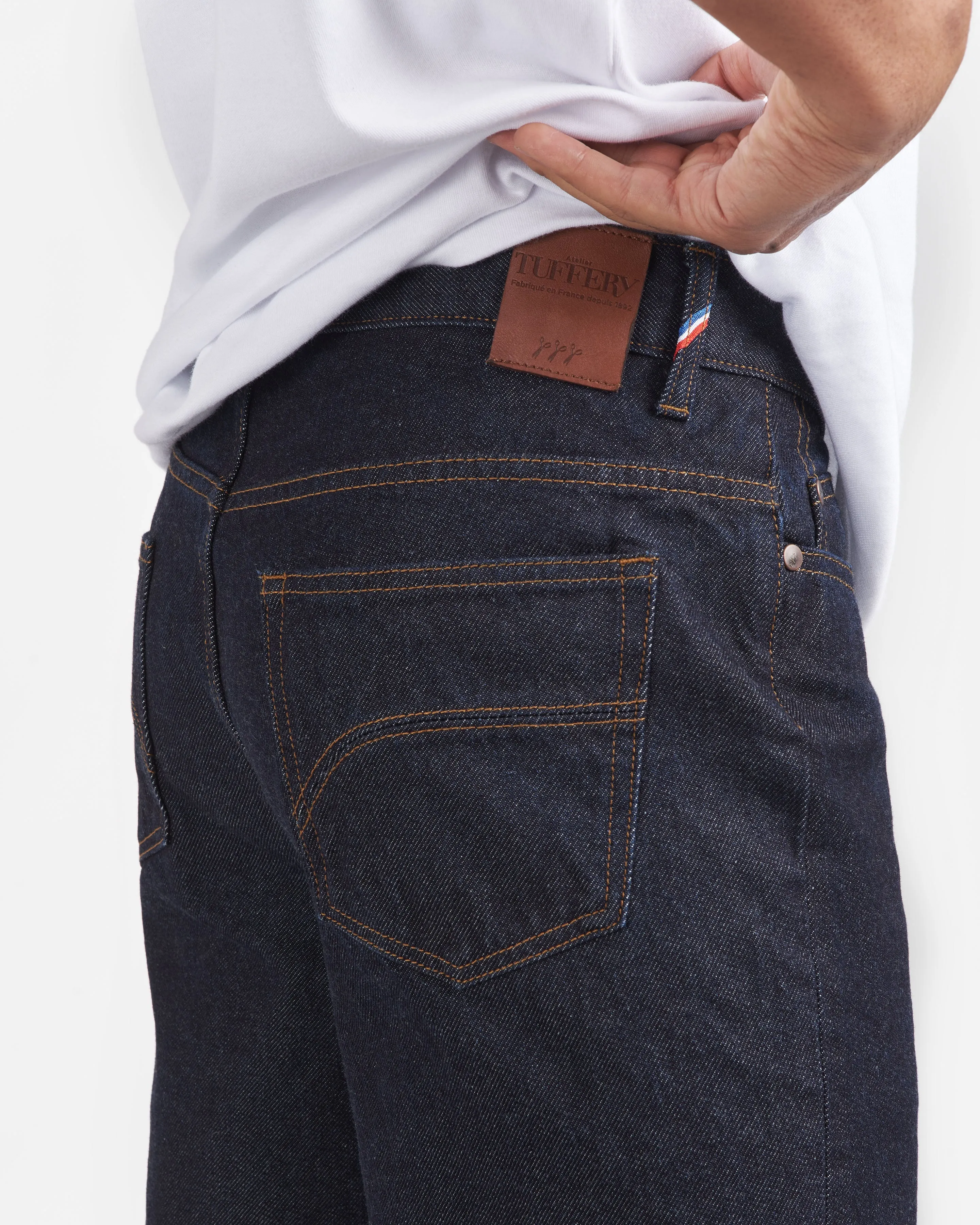 Jean homme droit taille haute Brut - Célestin