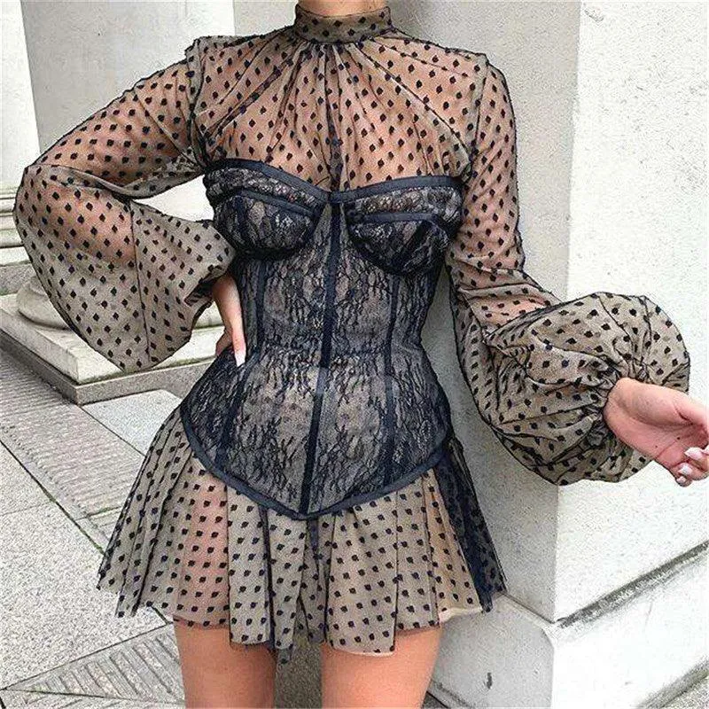 KittenAlarm - Khloe Chiffon Girdle Floral Print Dress