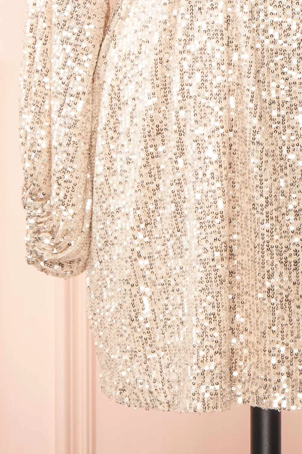 Leanie | Short Sequin Wrap Dress w/ Belt