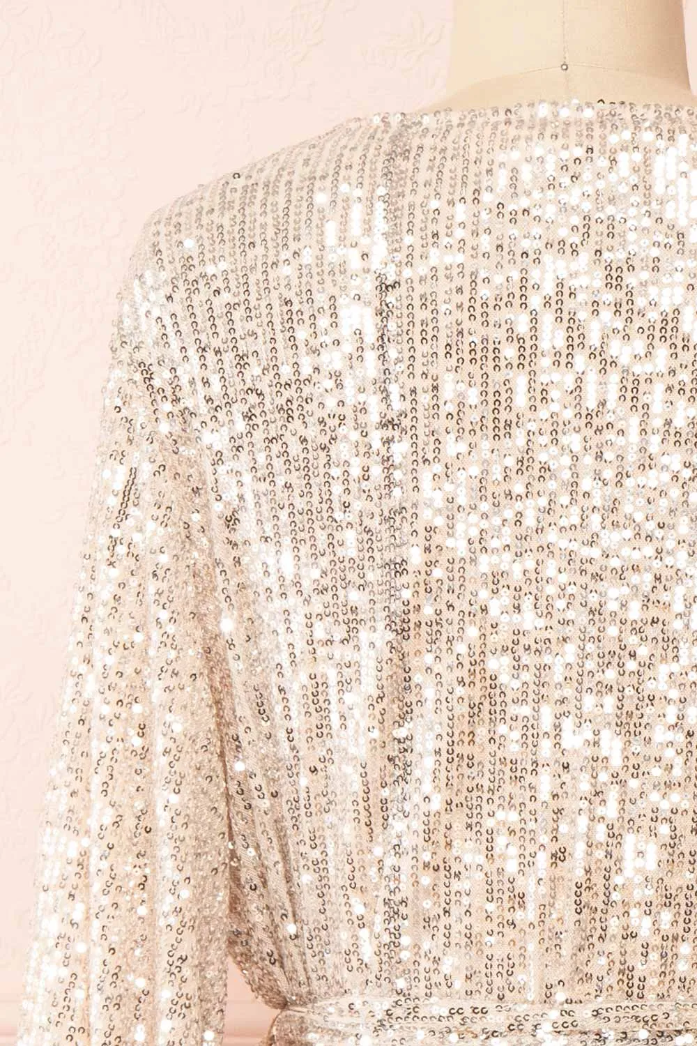 Leanie | Short Sequin Wrap Dress w/ Belt